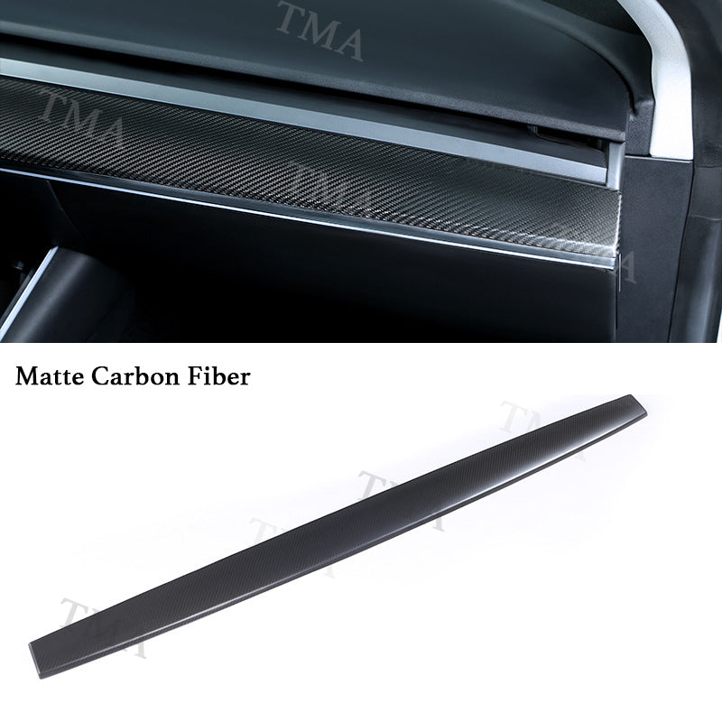 Real Carbon Fiber Dashboard Cover & Front Door Trim Panel Caps for Model 3/Y