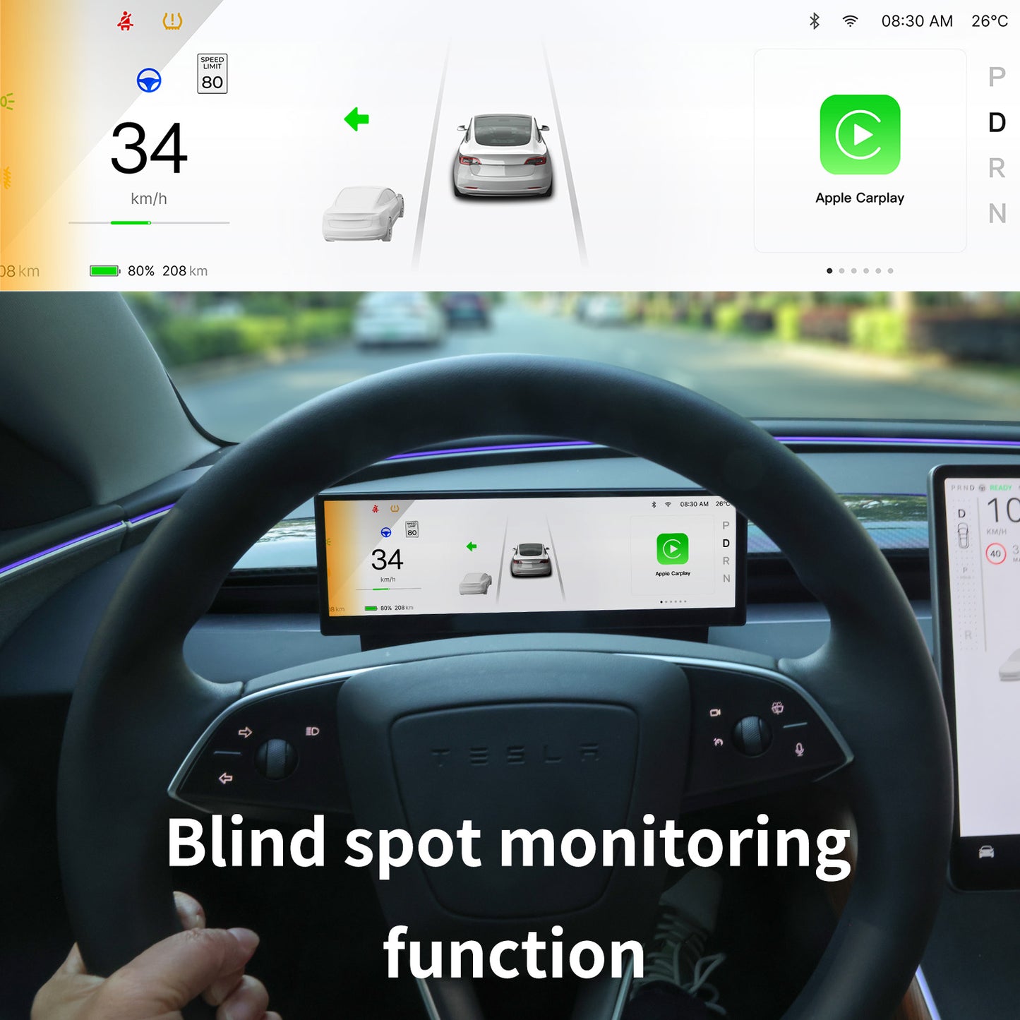 S11 S11 10.88" Dashboard Touch-screen Instrument Cluster for Tesla Model 3/Y & Highland/Juniper