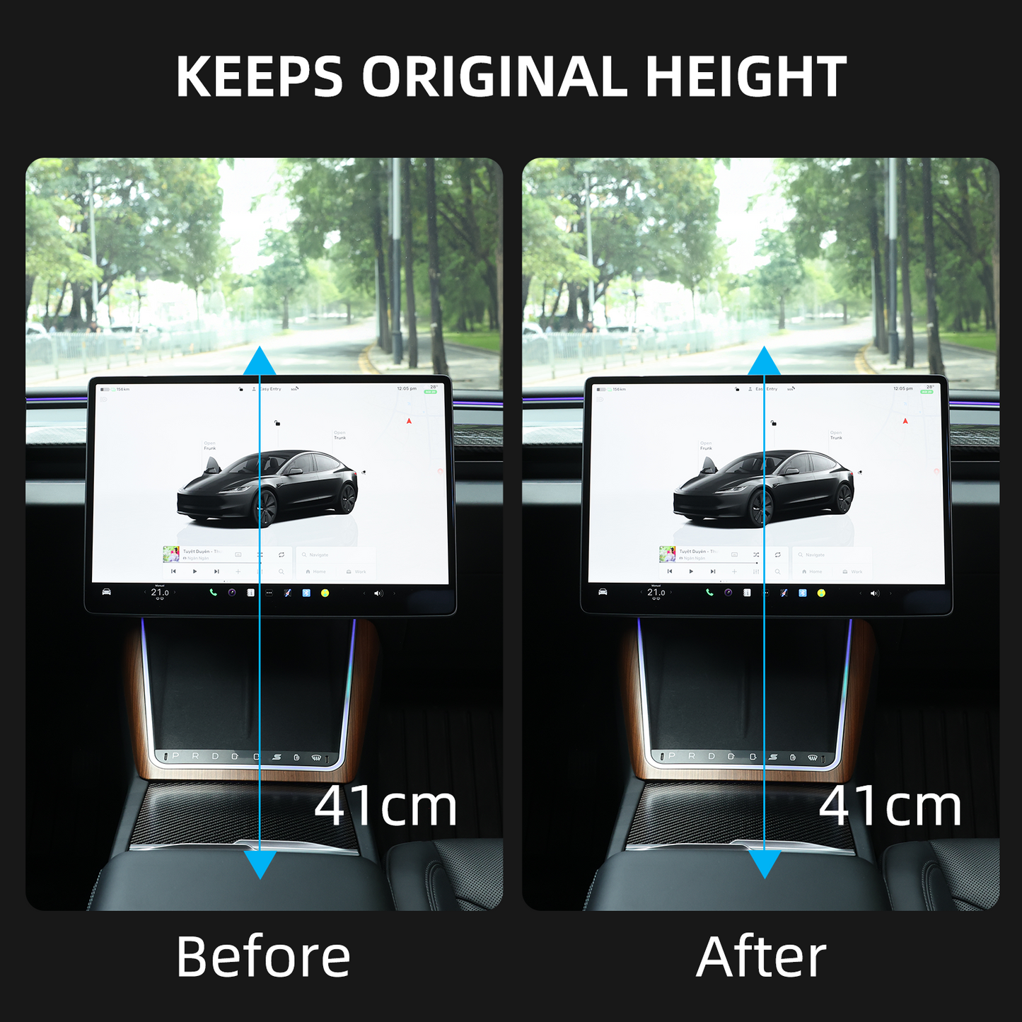 Keep Original Screen Height Swivel Mount Kit for Tesla Model 3/Y