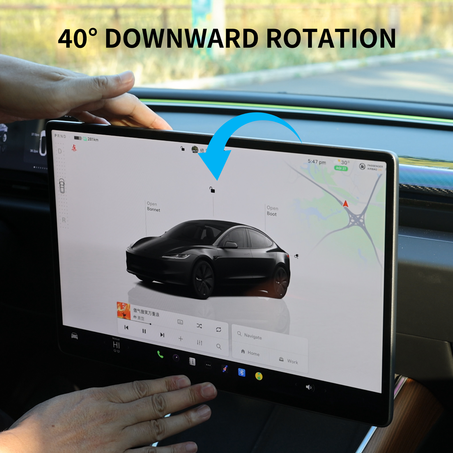 Keep Original Screen Height Swivel Mount Kit for Tesla Model 3/Y