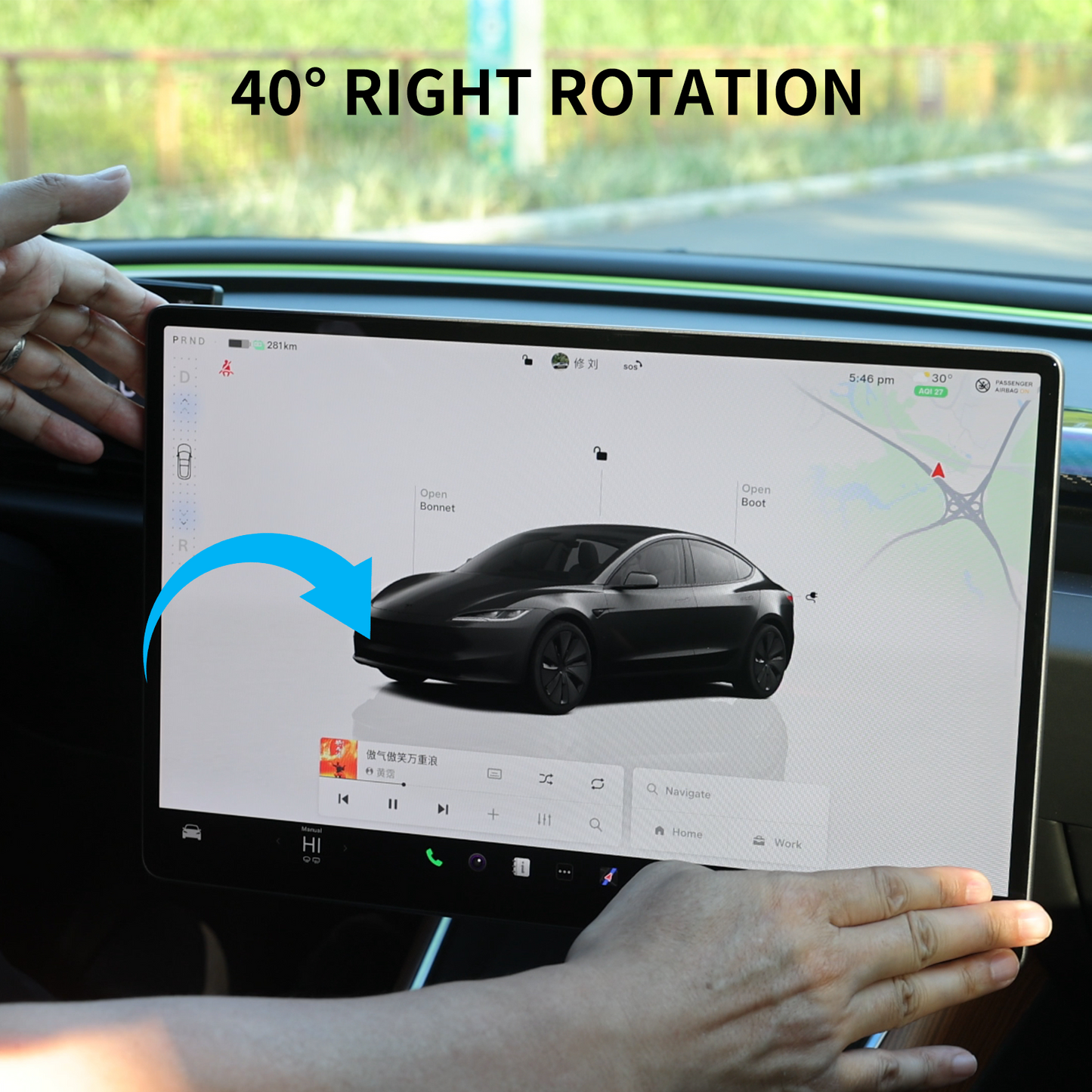 Keep Original Screen Height Swivel Mount Kit for Tesla Model 3/Y
