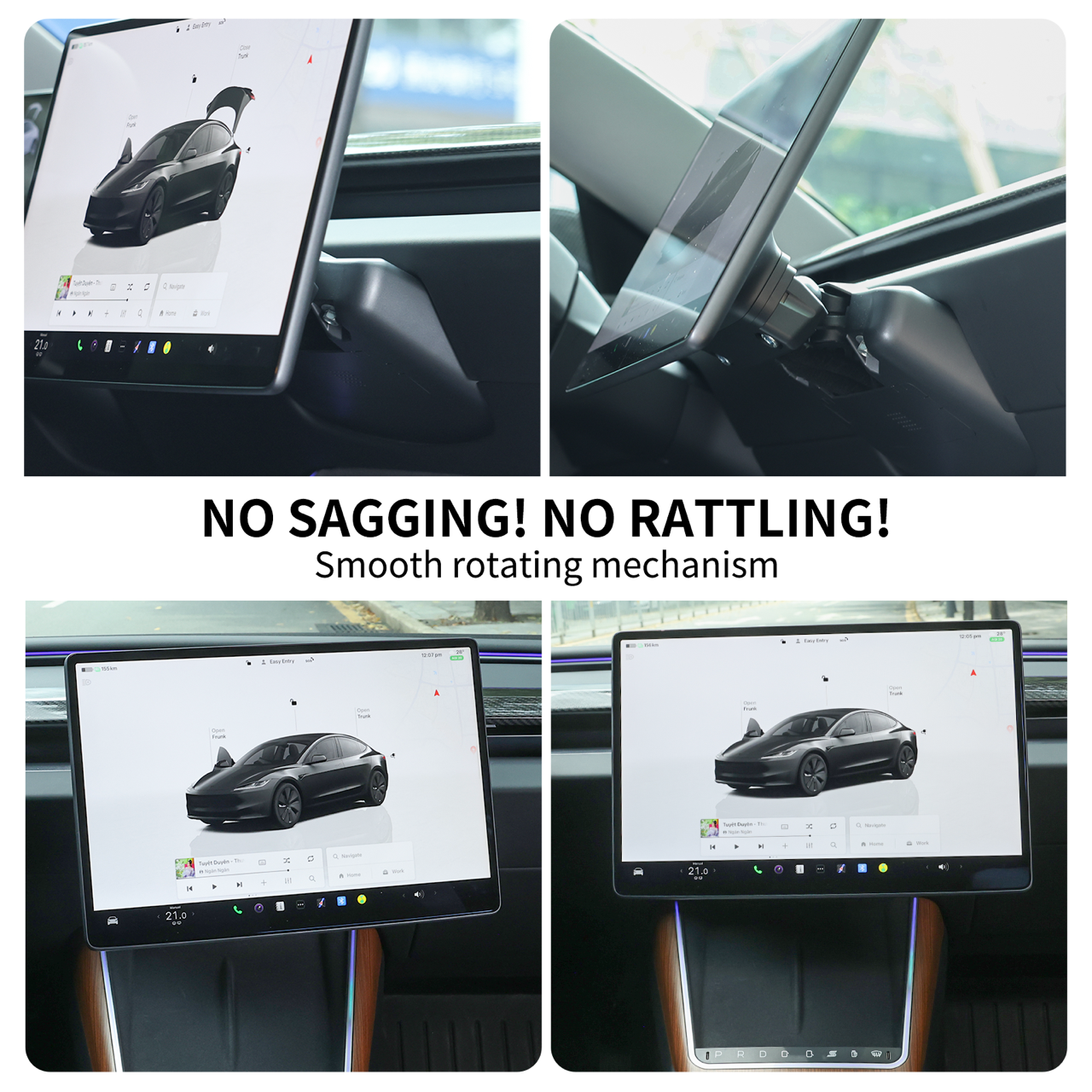 Keep Original Screen Height Swivel Mount Kit for Tesla Model 3/Y