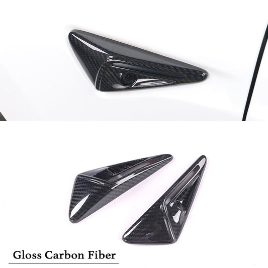Real Carbon Fiber Side Camera Turn Signal Cover (Full Cover) for Model 3/Y
