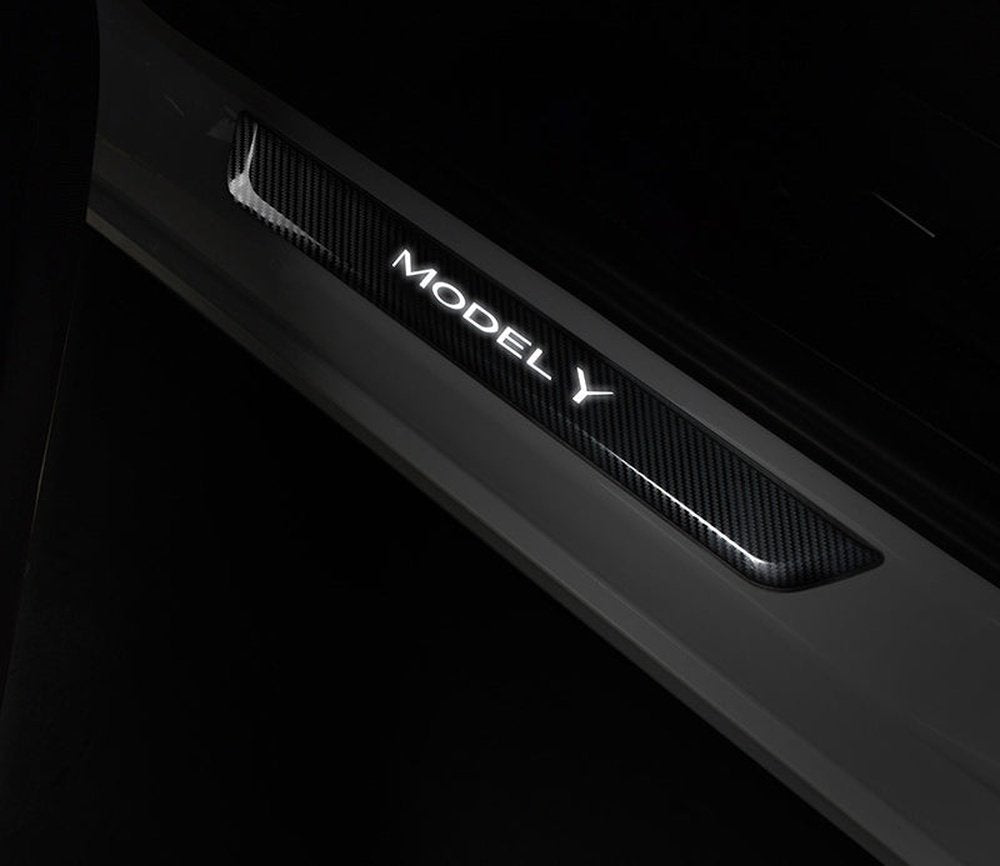 Door Sill Protector with LED Light for Tesla Model 3/Y
